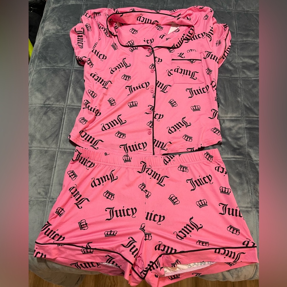 Brand New Juicy Couture Pajama Set Top & Shorts US M
